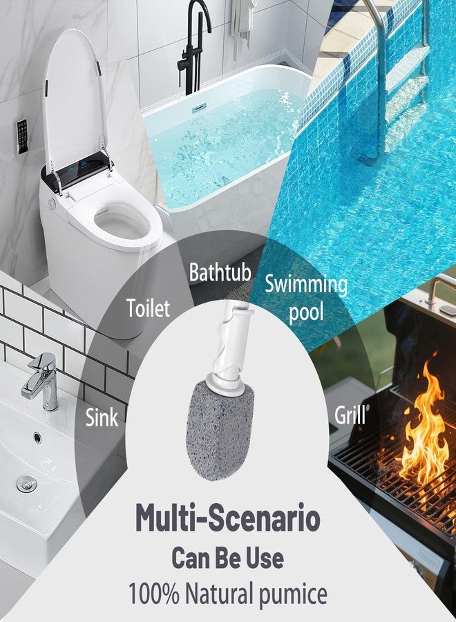 Enjunway Upgrade Pumice Stone Toilet Bowl Cleaner,Bathroom Cleaner Brush Toilet Wand Refills with 30CM Long Handle for Remove Hard Water Stains with 1 Wand+ Pumice Stones (5 Pack) - Image 5